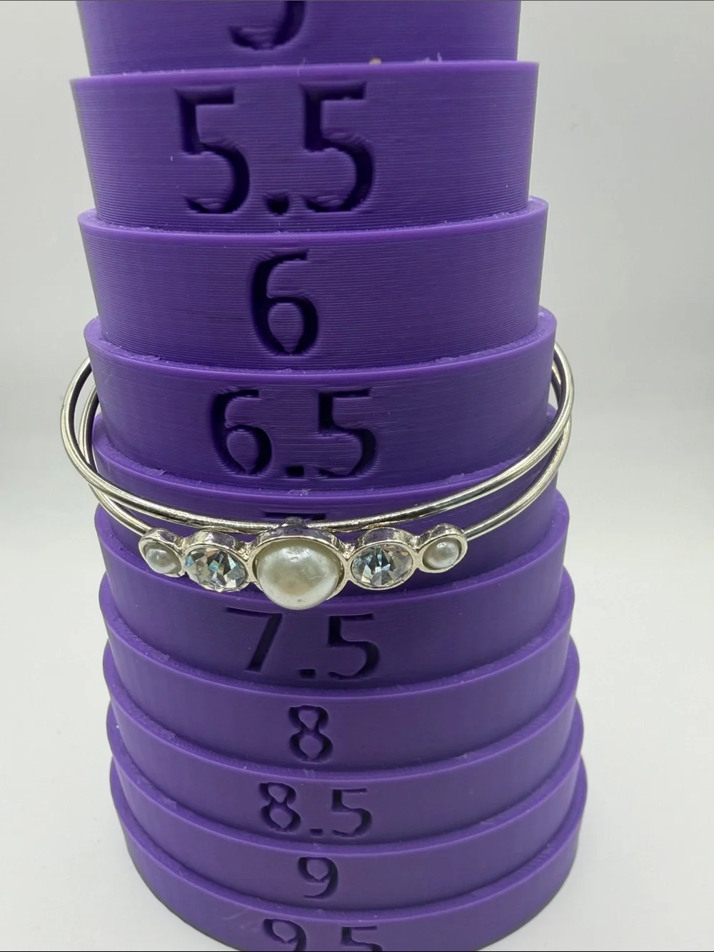 Silver Pearl and Crystal Cuff Bracelet - Women’s Jewelry (Silver tone)